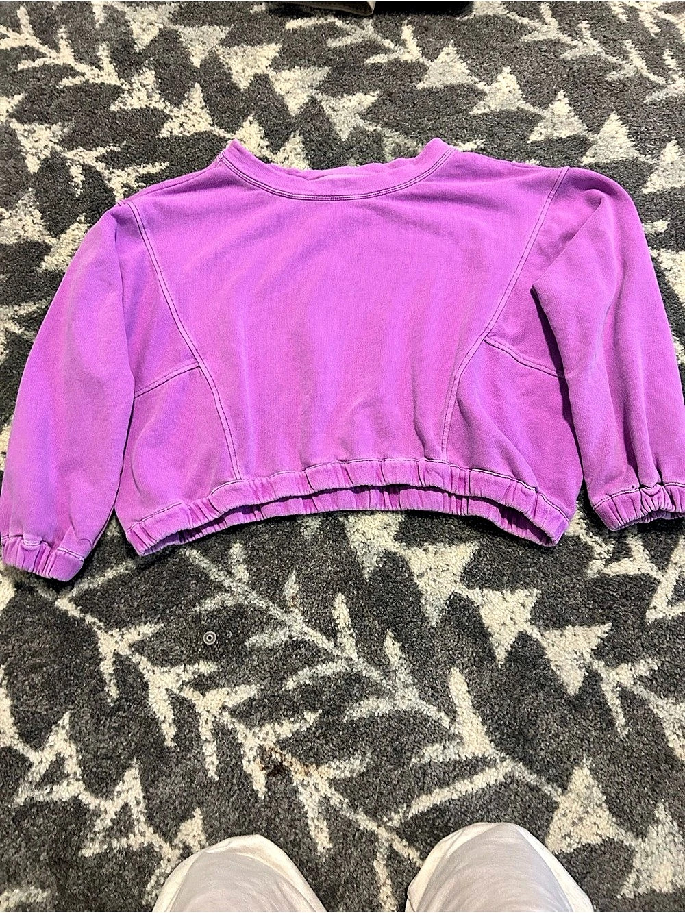Anthropologie Cropped Sweatshirt in Purple Size XS